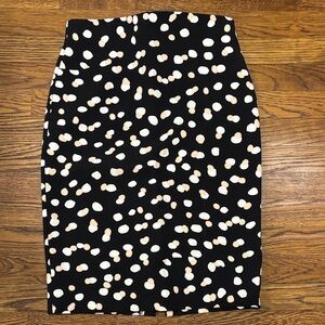 Philosophy Black Pencil Skirt with Cream Polka Dot Pattern